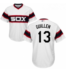 Youth Majestic Chicago White Sox 13 Ozzie Guillen Replica White 2013 Alternate Home Cool Base MLB Jersey