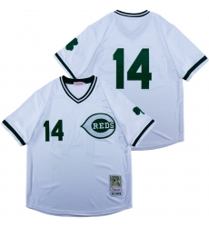 Men Cincinnati Reds 14 White St  Patrick Day Jersey