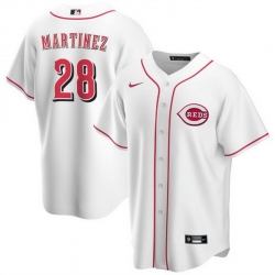 Men Cincinnati Reds 28 Nick Martinez White Cool Base Stitched Baseball Jersey