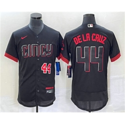 Men Cincinnati Reds 44 Elly De La Cruz Number Black 2023 City Connect Flex Base Stitched Baseball Jersey4