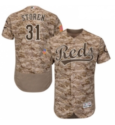 Mens Majestic Cincinnati Reds 31 Drew Storen Camo Flexbase Authentic Collection MLB Jersey