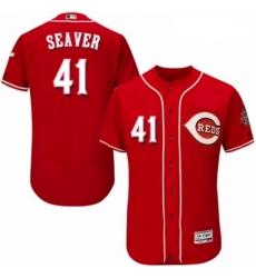 Mens Majestic Cincinnati Reds 41 Tom Seaver Red Alternate Flex Base Authentic Collection MLB Jersey