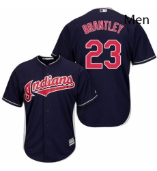 Mens Majestic Cleveland Indians 23 Michael Brantley Replica Navy Blue Alternate 1 Cool Base MLB Jersey