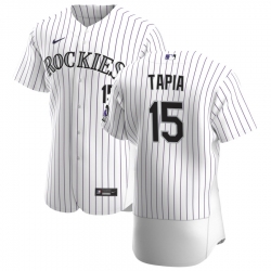 Men Colorado Rockies 15 Raimel Tapia Men Nike White Home 2020 Flex Base Player MLB Jersey