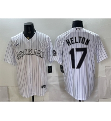 Men Colorado Rockies  17 Todd Helton White Home Stitched Baseball Jersey