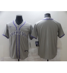 Men Nike Colorado Rockies grey Stitched MLB Blank Cool Base Jersey