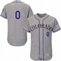 Mens Majestic Colorado Rockies 0 Adam Ottavino Grey Road Flex Base Authentic Collection MLB Jersey