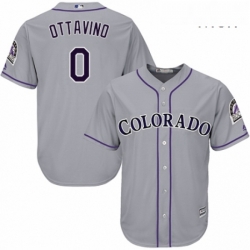 Mens Majestic Colorado Rockies 0 Adam Ottavino Replica Grey Road Cool Base MLB Jersey 