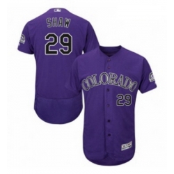 Mens Majestic Colorado Rockies 29 Bryan Shaw Purple Alternate Flex Base Authentic Collection MLB Jersey