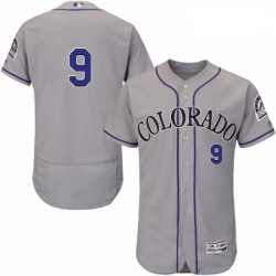 Mens Majestic Colorado Rockies 9 DJ LeMahieu Grey Road Flex Base Authentic Collection MLB Jersey