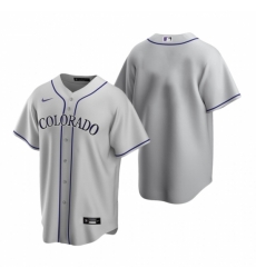 Mens Nike Colorado Rockies Blank Gray Road Stitched Baseball Jersey