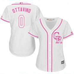 Womens Majestic Colorado Rockies 0 Adam Ottavino Authentic White Fashion Cool Base MLB Jersey 