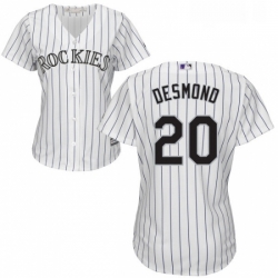 Womens Majestic Colorado Rockies 20 Ian Desmond Replica White Home Cool Base MLB Jersey