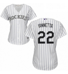 Womens Majestic Colorado Rockies 22 Chris Iannetta Authentic White Home Cool Base MLB Jersey 