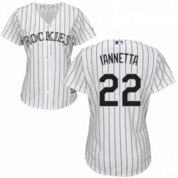 Womens Majestic Colorado Rockies 22 Chris Iannetta Replica White Home Cool Base MLB Jersey 