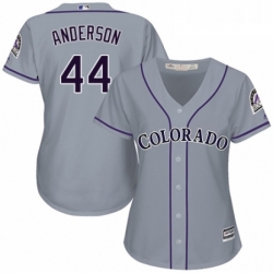 Womens Majestic Colorado Rockies 44 Tyler Anderson Replica Grey Road Cool Base MLB Jersey 