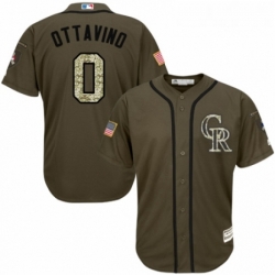 Youth Majestic Colorado Rockies 0 Adam Ottavino Authentic Green Salute to Service MLB Jersey 