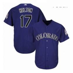 Youth Majestic Colorado Rockies 17 Todd Helton Authentic Purple Alternate 1 Cool Base MLB Jersey