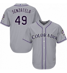 Youth Majestic Colorado Rockies 49 Antonio Senzatela Authentic Grey Road Cool Base MLB Jersey 