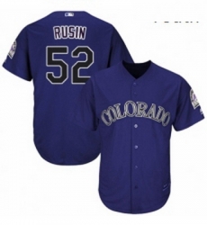 Youth Majestic Colorado Rockies 52 Chris Rusin Authentic Purple Alternate 1 Cool Base MLB Jersey 