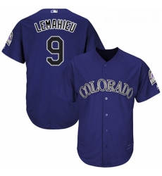 Youth Majestic Colorado Rockies 9 DJ LeMahieu Replica Purple Alternate 1 Cool Base MLB Jersey