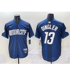 Men Detroit Tigers 13 Dillon Dingler 2024 Navy City Connect Cool Base Limited Stitched Jersey