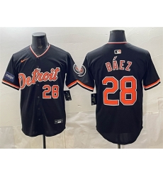 Men Detroit Tigers  28 Javier Baez Black 2026 Meijer Patch Alternate Vapor Premier Limited Stitched Baseball Jersey