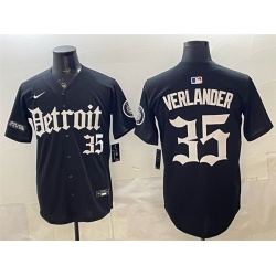 Men Detroit Tigers  35 Justin Verlander 2026 Black  Motor Gothic Edition  Vapor Premier Limited Stitched Baseball Jersey