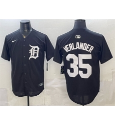 Men Detroit Tigers  35 Justin Verlander Black Limited Stitched Baseball Jersey