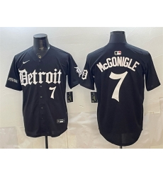 Men Detroit Tigers  7 Kevin McGonigle Black  Motor Gothic Edition  Vapor Premier Limited Stitched Baseball Jersey