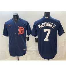 Men Detroit Tigers 7 Kevin McGonigle Navy Cool Base Stitched Baseball Jersey Men Detroit Tigers 7 Kevin McGonigle Navy Cool Base Stitched Baseball Jersey