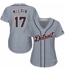 Womens Majestic Detroit Tigers 17 Denny McLain Replica Grey Road Cool Base MLB Jersey