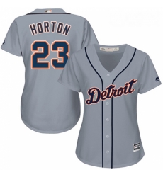 Womens Majestic Detroit Tigers 23 Willie Horton Replica Grey Road Cool Base MLB Jersey