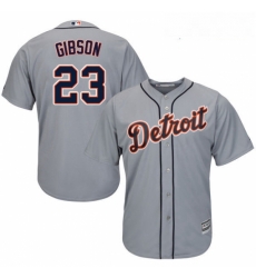 Youth Majestic Detroit Tigers 23 Kirk Gibson Replica Grey Road Cool Base MLB Jersey