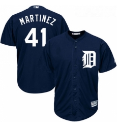 Youth Majestic Detroit Tigers 41 Victor Martinez Authentic Navy Blue Alternate Cool Base MLB Jersey