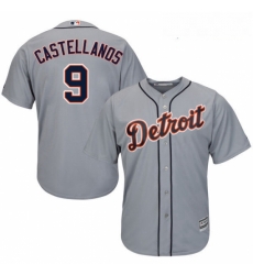 Youth Majestic Detroit Tigers 9 Nick Castellanos Replica Grey Road Cool Base MLB Jersey