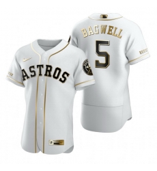 Houston Astros 5 Jeff Bagwell White Nike Mens Authentic Golden Edition MLB Jersey