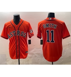Men Houston Astros 11 Cam Smith Orange Cool Base Stitched Jersey