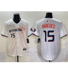 Men Houston Astros 15 Isaac Paredes White 2025 City Connect Limited Stitched Baseball Jersey