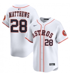 Men Houston Astros 28 Brice Matthews White 2025 Home Limited Stitched Baseball Jersey Men Houston Astros 28 Brice Matthews White 2025 Home Limited Stitched Baseball Jersey