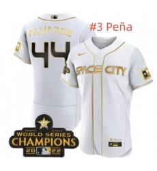 Men Houston Astros 3 Jeremy Pena 2022 World Series Champions Jersey