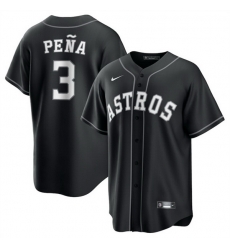 Men Houston Astros 3 Jeremy Pena Black Lights Out Limited Stitched Baseball Jersey
