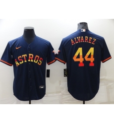 Men Houston Astros 44 Yordan Alvarez 2022 Navy Cool Base Stitched Jerse