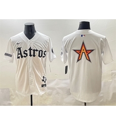 Men Houston Astros Team Big Logo White Gothic  27Houston Born Barrio Raised 27 Limited Stitched Baseball Jersey 004