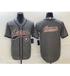 Men's Houston Astros Blank Grey Gridiron With Patch Cool Base Stitched Baseball Jerseys