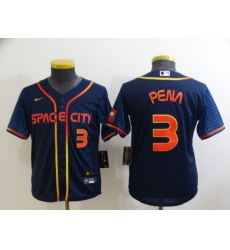 Youth Houston Astros 3 Jeremy Pena 2022 Navy City Connect Stitched Jersey