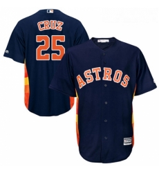 Youth Majestic Houston Astros 25 Jose Cruz Authentic Navy Blue Alternate Cool Base MLB Jersey