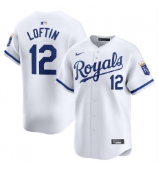 Men Kansas City Royals 12 Nick Loftin White 2024 Home Limited Stitched Baseball Jersey Men Kansas City Royals 12 Nick Loftin White 2024 Home Limited Stitched Baseball Jersey