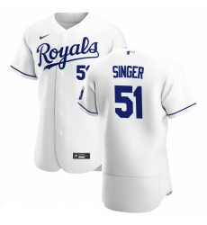 Men Kansas City Royals 51 Brady Singer Men Nike White Home 2020 Flex Base Player MLB Jersey