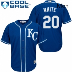 Mens Majestic Kansas City Royals 20 Frank White Replica Blue Alternate 2 Cool Base MLB Jersey